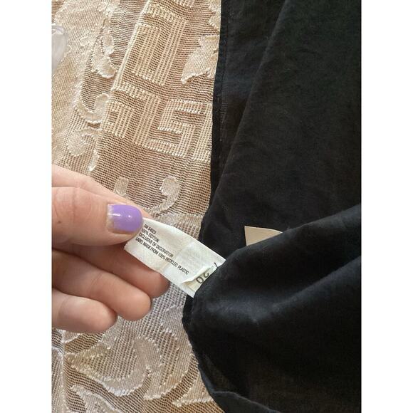 GAP 100% Cotton Womens Small Black Boho Embroidered Short Sleeve Peasant Top - Picture 5 of 5